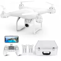 Potensic T25 Drone with 2K Camera for Adults, RC FPV GPS Drone with WiFi Live Video, Auto Return Home, Altitude Hold, Follow Me, Custom Flight Path, 2 Drone Batteries and Carrying Case