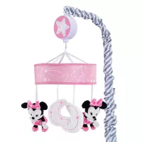 Lambs & Ivy Disney Baby Minnie Mouse Musical Crib Mobile, Pink/Gray