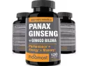 Authentic Korean Red Panax Ginseng + Ginkgo Biloba, 120 Vegan Capsules..