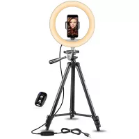 Ring Light with Stand and Phone Holder - TODI Dimmable Selfie Ring Light Led Ring Light with Tripod Stand for TikTok/YouTube/Live Stream/Makeup, Photography Lighting Compatible with iPhone Android