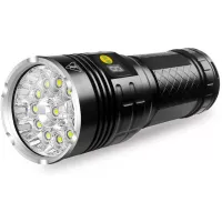 Semlos 10000 Lumen Flashlight, Super Bright Led Flashlight, Rechargeable Type-C 12xLEDs 4 Modes Torch with Insulation Protection Technology&Battery Indicator