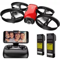SANROCK U61W Drones for Kids with 720P HD Camera, Mini RC Drone Quadcopter with WiFi FPV, Support Altitude Hold, Route Making, Headless Mode, One-Key Start, App Control, Emergency Stop, Great Gift for Boys Girls 2 Batteries