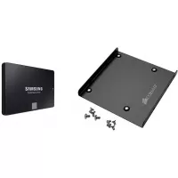 Samsung 860 EVO 500GB 2.5 Inch Internal SATA III SSD (MZ-76E500B / AM) and Corsair SSD Mounting Bracket Kit for 2.5 "to 3.5" Drive Bay (CSSD-BRKT1)