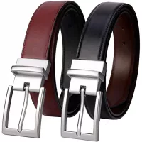Lavemi Mens Belt Reversible 100% Italian Cow Leather Dress Casual Belts for men,One Reverse for 2 Colors,Trim to Fit
