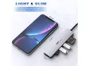 Usb C Hub Multiport Adapter - 7 In 1 Portable Space Aluminum Dongle With 4k Hdmi Output, 3 Usb 3.0 Ports, Sd/micro Sd Card Reader Compatible For Macbook Pro, Xps More Type C Devices