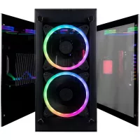 CUK Stratos Mini Gaming PC (Liquid Cooled Intel Core i7-9700KF, NVIDIA GeForce GTX 1650 Super, 16GB DDR4 RAM, 512GB NVMe SSD, 650W Gold PSU, Windows 10) Best Tiny RGB Desktop Computer for Gamers