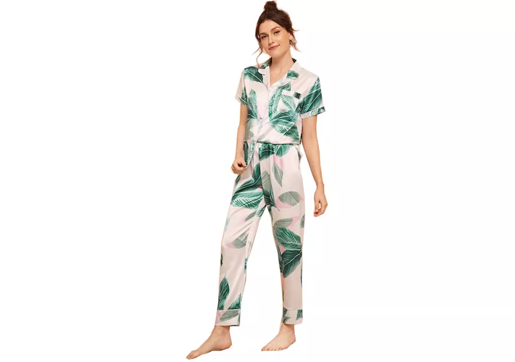 Milumia Womens Sleepwear Plus Button Casual Nightwear Top Pajamas Set Loungewear Set 