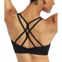 RUNNING GIRL Strappy Sports Bra for Women Sexy Crisscross Back Light Support Yoga Bra with Removable Cups