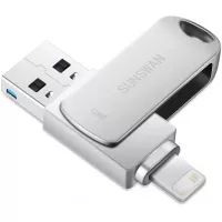 USB Drive 128GB USB Memory Stick Flash Drives Apply to iPhone Encryption Photo Stick External Drive Sunswan Compatible iPhone iPad iOS MacBook and Computer