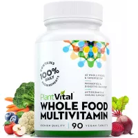 New! Whole Food MULTIVITAMIN with 56 Superfoods, Raw Veggies & Fruits, Probiotics, Digestive Enzymes, B-Complex, Omegas & More. Vegan/Non-GMO. Dairy/Soy/Gluten Free. 90 Vegan Tablets