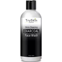 TruSkin Charcoal Face Wash, Anti Aging Facial Cleanser with Activated Coconut Charcoal, Reishi and Astragalus Root for Men and Women, 4 fl oz