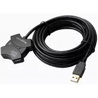 MutecPower 16.5 ft (5m) USB 2.0 Active Extension Cable with 4-Port USB Hub and extention chipset - USB Male to Female Cord/Repeater Cable 16.5 Feet Black