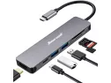 Usb C Hub, Hiearcool Macbook Pro Adapter Usb C Dongle, 7 In 1 Usb C To Hdmi Multiport Adapter Compatible For Usb C Laptops Nintendo And Other Type C Devices (4k Hdmi Usb3.0 Sd/tf Card Reader 100w Pd)