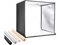 Neewer Bi-color Dimmable 3200k-5600k Photo Studio Light Box 20 Inches Shooting Light Tent Foldable Portable Professional Booth Table Top Photography Lighting Kit 120 Led Lights 4 Color Backdrops