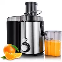 Juicer Machines Centrifugal Juice Extractor for Whole Fruit and Vegetables, BPA-Free, Dual Speed and Overheat Overload Protection, Anti-drip and Detachable Stainless Steel Citrus Juicer, Included Brush