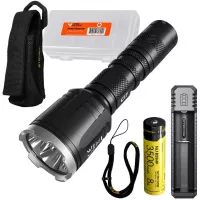 NITECORE CI7 2500 Lumen Tactical Flashlight with 7000mw 940nm Long Range Infrared IR Illuminator and NITECORE NL1835HP Battery, NITECORE UI1 Battery Charger, LumenTac Battery Organizer
