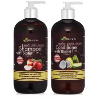 Apple Cider Vinegar & Biotin Shampoo & Conditioner (2 x 16.9 fl oz) | Infused with Aloe Vera Juice, Argon Oil & Saw Palmetto Extract | Balances pH, Condition, Strengthen, Moisturize & Remove Build-up