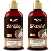 WOW Coconut Milk Shampoo and Conditioner Set, Slow Down Hair Loss, Essential Vitamins and Oils For Faster Hair Growth For Men and Women. Paraben, Salt, Sulfate Free, 2 x 16.9 Fl Oz 500mL