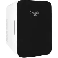Cooluli Infinity Black 10 Liter Compact Portable Cooler Warmer Mini Fridge for Bedroom, Office, Dorm, Car - Great for Skincare & Cosmetics (110-240V/12V