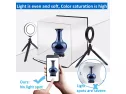 Duclus Foldable Photo Studio Box Kit, Portable Photography Light Box With Dual Ring Led Light, Photo Studio Shooting Tent With White Light Warm Light And 6 Color Background, Size 12inch X 12inch