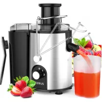 Unique Version] AZEUS Centrifugal Juicer Machines, Juice Extractor with Germany-Made 163 Chopping Blades (Titanium Reinforced) & 2-Layer Centrifugal Bowl, High Juice Yield