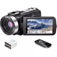 Video Camera Camcorder Full HD 1080P 30FPS 24.0 MP IR Night Vision Vlogging Camera Recorder 3.0 Inch IPS Screen 16X Zoom Camcorders YouTube Camera Remote Control with 2 Batteries