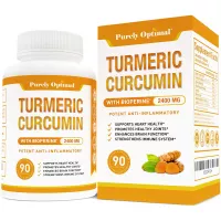 Premium Turmeric Curcumin with Bioperine 2400MG - Highest Strength & Potency 95% Curcuminoids - Pain Relief & Joint Support, Anti-Inflammatory - Black Pepper for Max Absorption (90 Turmeric Capsules)