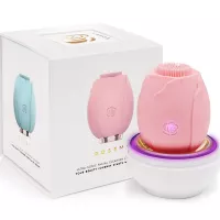 ROSEMI 100% Waterproof Silicone Facial Cleansing Brush - 6 Speed Modes Electric Face Scrubber For Women - Sonic Exfoliating Face Brush With 1 Minute Smart Timer - Rechargeable Face Wash Brush