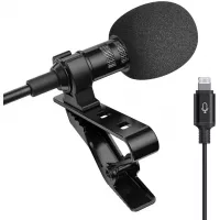 Microphone Professional for iPhone Lavalier Lapel Omnidirectional Condenser Mic Phone Audio Video Recording Easy Clip-on Lavalier Mic for YouTube, Interview, Conference for iPhone/iPad/iPod (6.6ft)