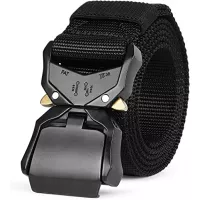 WERFORU Tactical Belt, Military Style Webbing Riggers Nylon Belt with Heavy-Duty Quick-Release Metal Buckle 1.5 Inches Wide