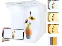 Portable Ring Light Photo Studio Light Box, Folding Photography Photo Lighting Studio Box Shooting Tent Kit With White Light/soft Light/warm Light (64 Pcs Led Lights 6 Colors Backdrops)