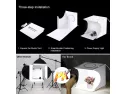Portable Ring Light Photo Studio Light Box, Folding Photography Photo Lighting Studio Box Shooting Tent Kit With White Light/soft Light/warm Light (64 Pcs Led Lights 6 Colors Backdrops)