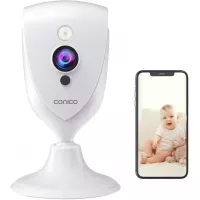 Pet Camera, Conico 1080P Baby Monitor with Sound Motion Detection IR Night Vision, Home Camera with 2- Way Audio 8X Zoom, WiFi Camera Cloud Service Compatible with Alexa