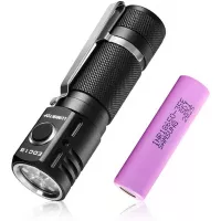 Super Bright Small LED Flashlight - Lumintop EDC18 3Cree LED 2800LM High Lumens EDC Flashlight with 18650 Rechargeable Battery, Magnetic Tail, IP68 Waterproof Light Torch for Outdoor Camping Hiking