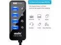 Powered Usb Hub, Atolla 4-port Usb 3.0 Hub With 4 Usb 3.0 Data Ports And 1 Usb Smart Charging Port, Usb Splitter With Individual On/off Switches And 5v/3a Power Adapter