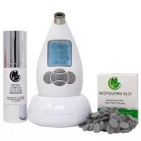 Microderm GLO Skincare Premium Bundle Includes Diamond Microdermabrasion System, 10mm Filters 100 pack & Peptide Complex Serum. Perfect Anti Aging Treatment Kit