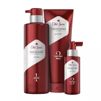 Old Spice Hair Thickening Bundle, Biotin Shampoo, Vitamin C Conditioner, and Castor Oil Treatment