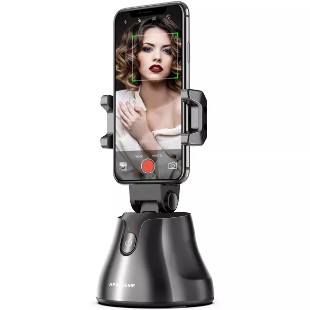 Portable All-in-one Smart Selfie Stick, 360° Rotates Auto Face & Object Tracking Vlog Shooting Smartphone Mount Holder