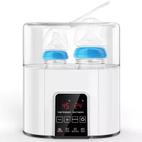 Baby Bottle Warmer and Sterilizer【All New 2021】, CFMOUR Double Bottle 6-in-1 Breast Milk Warmer and Defrost, Fast Baby Food and Formula Heater with Temperature Control, 24 Hours Constant Mode