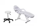 Salon Style White Leather Cover Beauty Professional Facial Tabel Bed Chair Massaging Tables For Barber Face Beauty Updated Facial Beds And Tattoo Chairs With Stool