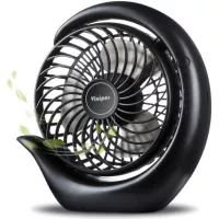 viniper Battery Operated Fans, Small Desk Fans : 180° Rotation and 3 Speeds Strong Wind Portable Mini Fan, Optimised Battery and Longer Working Hours, Small but Mighty, Strong Cooling (6.2inch, Black)