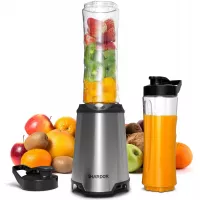 SHARDOR Personal Blender, Smoothie Blender with 2 BPA-Free Portable 20oz Travel Cups for Juice Shakes, Smoothies, Food Prep, 300W, Silver