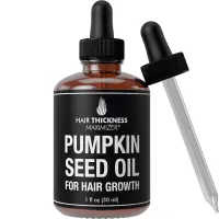 Organic Pumpkin Seed Oil For Hair Growth by Hair Thickness Maximizer. Pure, Cold Pressed, Vegan Pumpkin Seeds Extract to Stop Hair Loss For Men & Women. Hair Treatment Serum. Replenish Hair Follicles