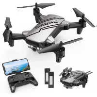 DEERC D20 Mini Drone for Kids with 720P HD FPV Camera Remote Control Toys Gifts for Boys Girls with Altitude Hold, Headless Mode, One Key Start Speed Adjustment, 3D Flips 2 Batteries, Silver