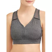 Avia Women's Active Inversion Medium Support Sports Bra (Gray/Black, XXXL 22)