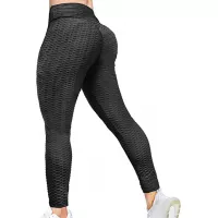 Booty Yoga Pants Women,High Waisted Ruched Butt Lift Textured Scrunch Tummy Control Slimming Leggings Workout Tights