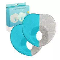 Baby Pillow，2 Pack Grey Flat Head Prevention 3D Memory Foam Can Support Head & Neck Pillow,Head Shaping Pillow，Newborn Infant(0-12months)