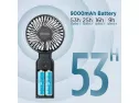 Handheld Fan, Easyacc 9000mah Battery Fan 2020 Upgraded Portable Fan With Unique One Touch Power Off Usb Desk Fan 9-53 Hours 4 Speeds Strong Winds Personal Cooling Fan For Home Office Outdoor-black