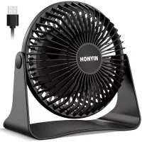2021 New 6 Inch Small Desk Fan with Powerful Airflow, Quiet Operation Portable Fan, 3-Speed Adjustable and 360°Rotatable Fan, Mini Personal Fan for Home Office Bedroom—3.9ft Cord