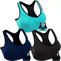 Women Racerback Sports Bras High Impact Workout Yoga Gym Fitness Bra